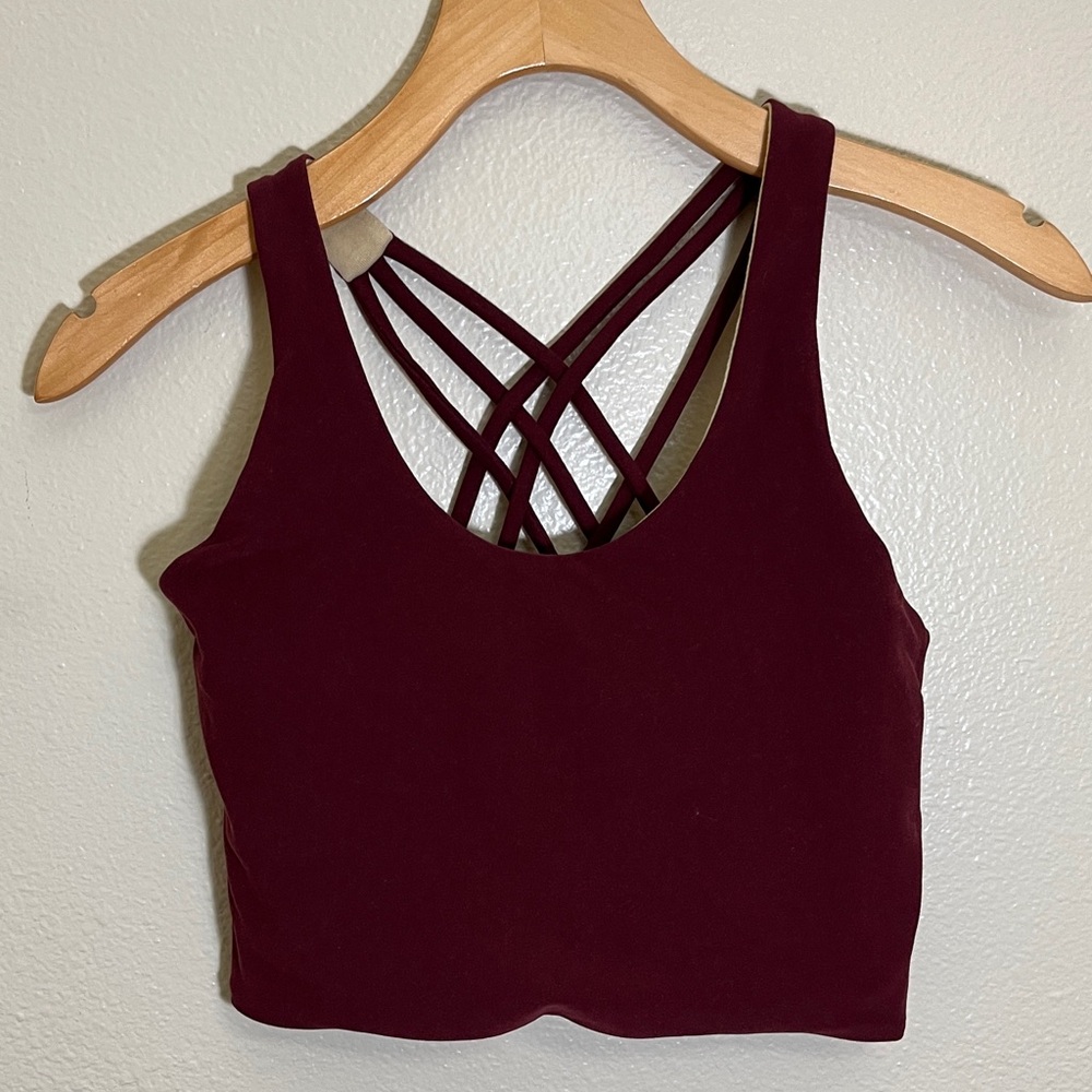 MPG Burgundy Strappy Athletic Sports Bra